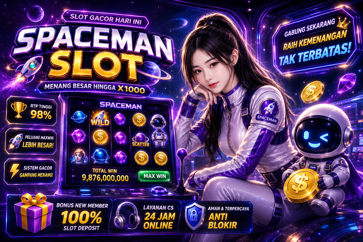 Tampilan Menarik Permainan Slot Bertema Astronaut yang Bikin Pemain Betah